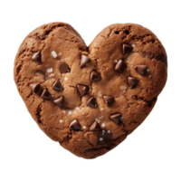 AI generated heart-shaped cookie or biscuit isolated on a transparent background png