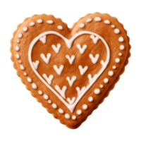 AI generated heart-shaped cookie or biscuit isolated on a transparent background png