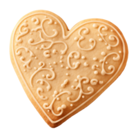 ai généré en forme de coeur biscuit ou biscuit isolé sur une transparent Contexte png