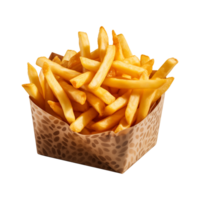 ai gerado francês fritas dentro uma papel caixa isolado em uma transparente fundo png