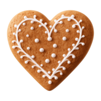 ai gegenereerd hartvormig koekje of biscuit geïsoleerd Aan een transparant achtergrond png
