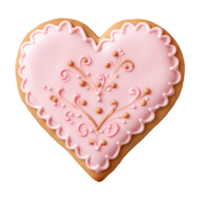 ai généré en forme de coeur biscuit ou biscuit isolé sur une transparent Contexte png