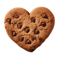 AI generated heart-shaped cookie or biscuit isolated on a transparent background png