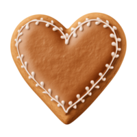 AI generated heart-shaped cookie or biscuit isolated on a transparent background png