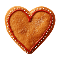 AI generated heart-shaped cookie or biscuit isolated on a transparent background png