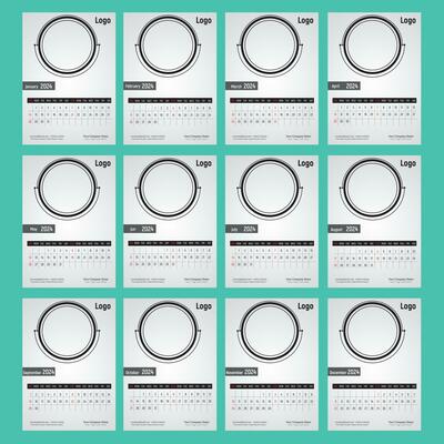 Calendar 2024 week start Sunday corporate design planner template. Week Starts on Sunday
