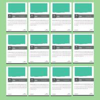 Modern new year calendar template Design , Calendar for year 2024 , professional corporate calendar design . vector