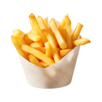 ai gerado francês fritas dentro uma papel caixa isolado em uma transparente fundo png