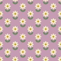 Seamless vector geometric pattern with chamomile flower. For print, fabric, textile, background, cover. Vector