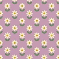 Seamless vector geometric pattern with chamomile flower. For print, fabric, textile, background, cover. Vector