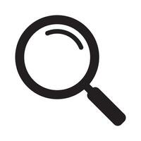 Magnifying glass icon, vector magnifier or loupe sign. Web search icon.