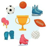 Sports Equipment isolated on white background. illustration vector. Summer and winter games. vector