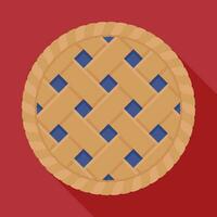 Blueberriy pie on red background vector illustration