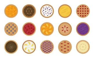 Delicious array of pie icon set vector illustration