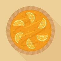 Orange pie on orange background vector illustration