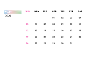 Maj 2024 kalender png
