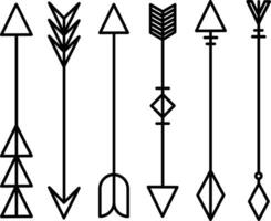 Flat set of different arrows vector