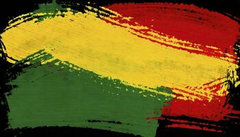 AI generated Black History Month Celebration Background. A textured canvas with grunge texture in red, yellow, and green paint colors, symbolizing the significance of Black History Month. photo