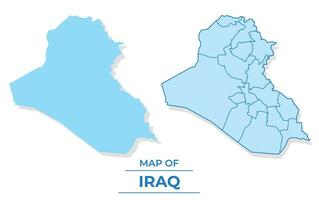 Vector Iraq map set simple flat and outline style illustration