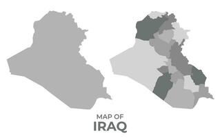 escala de grises vector mapa de Irak con regiones y sencillo plano ilustración