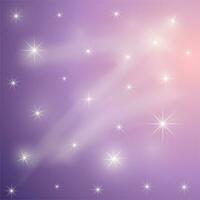 Delicate background with shine and stars, purple elegant template with starry sky and milky way vector