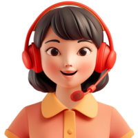 AI generated Customer Service Woman, 3d design. Suitable business and design elements png