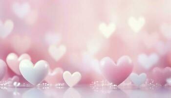 AI generated Abstract pastel background with hearts, perfect for celebrating occasions like Mother's Day, Valentine's Day, Birthday, featuring delightful spring colors. photo