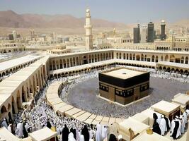 AI generated Mecca Kaaba in Ramadan Serenity Amidst Islamic Observance photo
