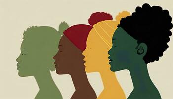 AI generated Profiling a Diverse Ethnic Group of Black African and African American Men and Women, Embracing Identity, Racial Equality, and Justice in Commemoration of Juneteenth Emancipation. photo