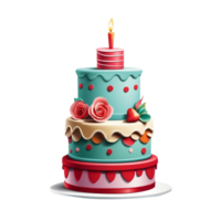 ai généré content anniversaire gâteau png