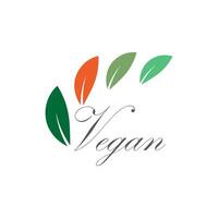 Vegan logo vector template symbol design