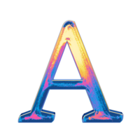 Gradient holographic alphabet png