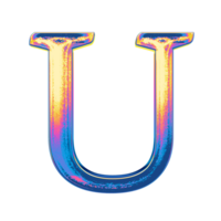 Gradient holographic alphabet png