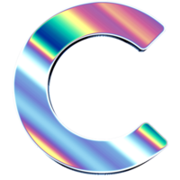 Holographic shiny alphabet png