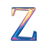 Gradient holographic alphabet png