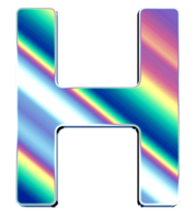 Holographic shiny alphabet png