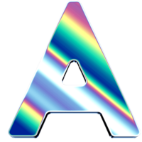 Holographic shiny alphabet png