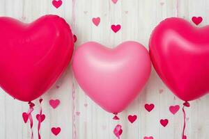 AI generated Heart shape balloons. Valentines Day. Mother's Day anniversary. Pro Photo