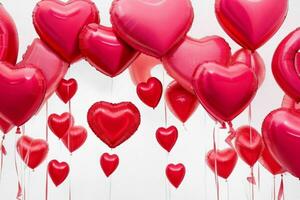 AI generated Heart shape balloons. Valentines Day. Mother's Day anniversary. Pro Photo
