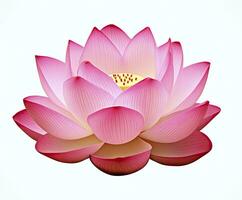 AI generated Lotus flower on white background. AI Generated photo