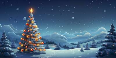 AI generated Merry Christmas and Happy New Year Background. AI Generated photo