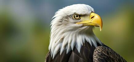 AI generated Portrait of an american bald eagle, wildlife. Generative AI photo