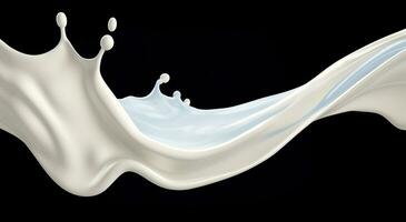 AI generated White milk splash isolated on background, liquid or Yogurt splash,  3d illustration. Generative AI photo