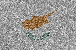 Cyprus flag depicted on many small shiny sequins. Colorful festival background for party photo