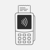 seguro sin contacto pago vía crédito tarjeta. nfc, RFID. terminal a pagar. vector