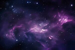 AI generated Purple Galaxy space stars in Outer Space. AI Generated photo