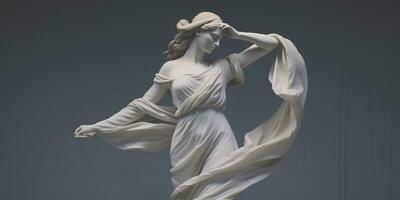 AI generated Marble statue of a ballerina. Generative AI photo