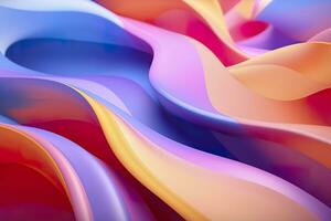 AI generated Abstract 3D Render. Colorful Background Design with Soft, Wavy Waves. Modern Abstract Wave Background. AI Generative photo