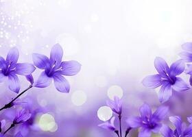 AI generated Abstract spring background with purple flowers. AI Generated photo