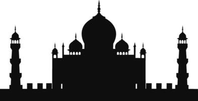 Mosque silhouette icon logo template, Mosque icon vector Illustration design template. AI generated illustration.